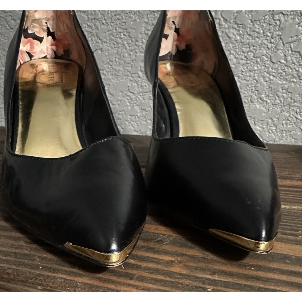 Ted Baker London US 10 Black Patent Pumps Stiletto Heels Pointed Toe Glam - Picture 12 of 16